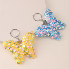 8pcs Sequin Butterfly Charm Keychain Luggage Pendant Backpack Handbag