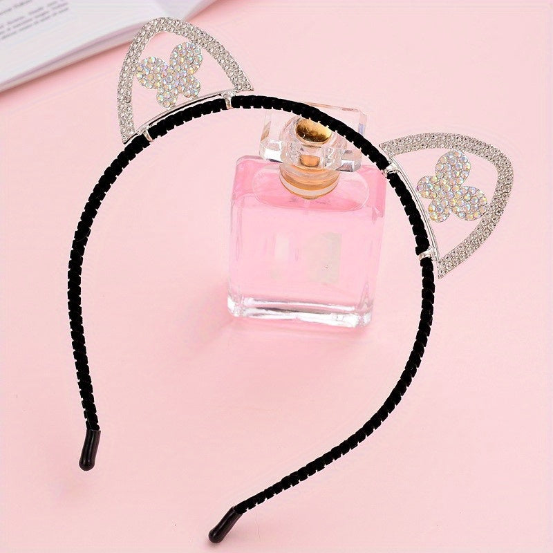 Rhinestone Cat Ears Headband Hair Accessory