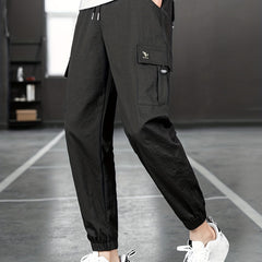 Men's Solid Drawstring Active Stretch Pants