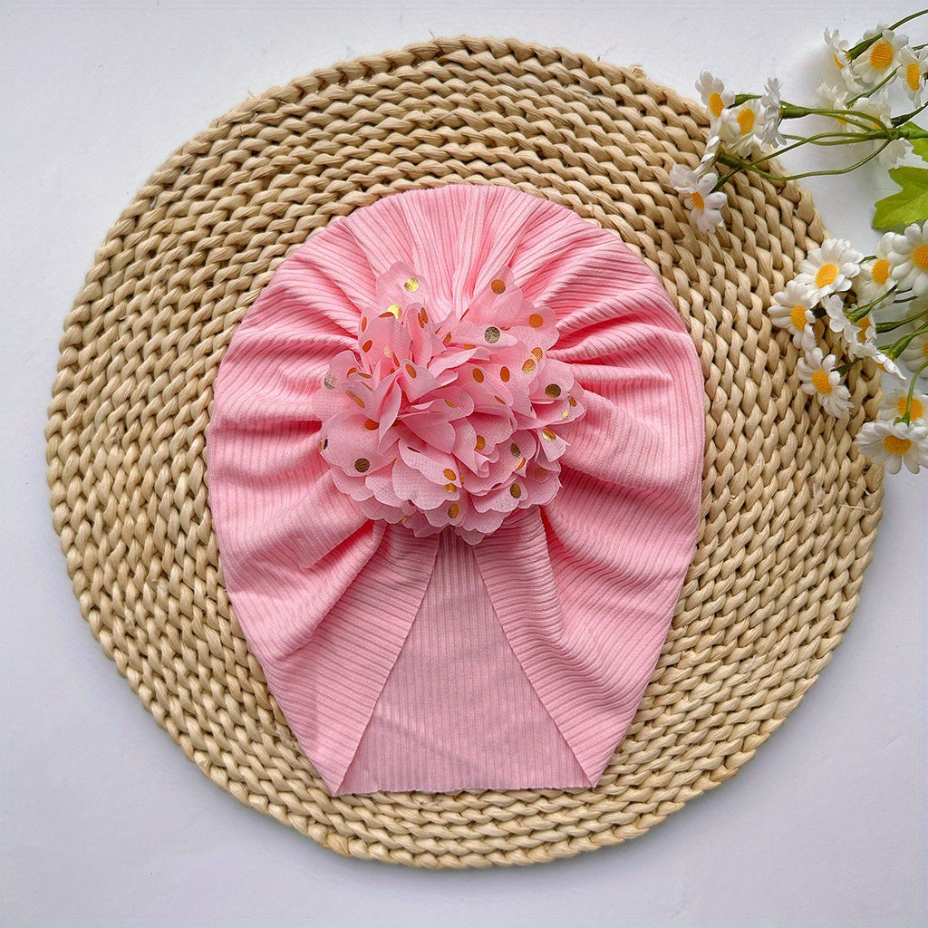 Soft Elastic Strip Flower Baby Hat For Girl