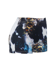  Western Style Shorts Women's Art Letter Print Tie Dye High Rise