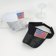 Men's Sunscreen Visor Hat With Artificial Diamond