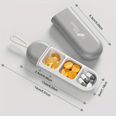 Compact 3 Compartment Pill Organizer Portable Pill Box with Lanyard