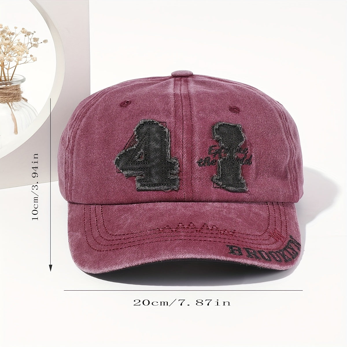 Distressed Patch Baseball Cap Cotton Adjustable Unisex Dad Hats Casual