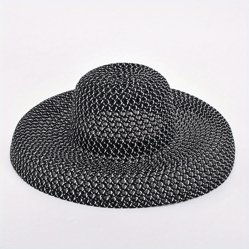 Casual Straw Sunshade Hat for Spring Summer Travel Seaside