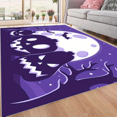 Pumpkin Pattern Area Rug Gothic Halloween Carpet Washable Anti-Skid Floor Mat
