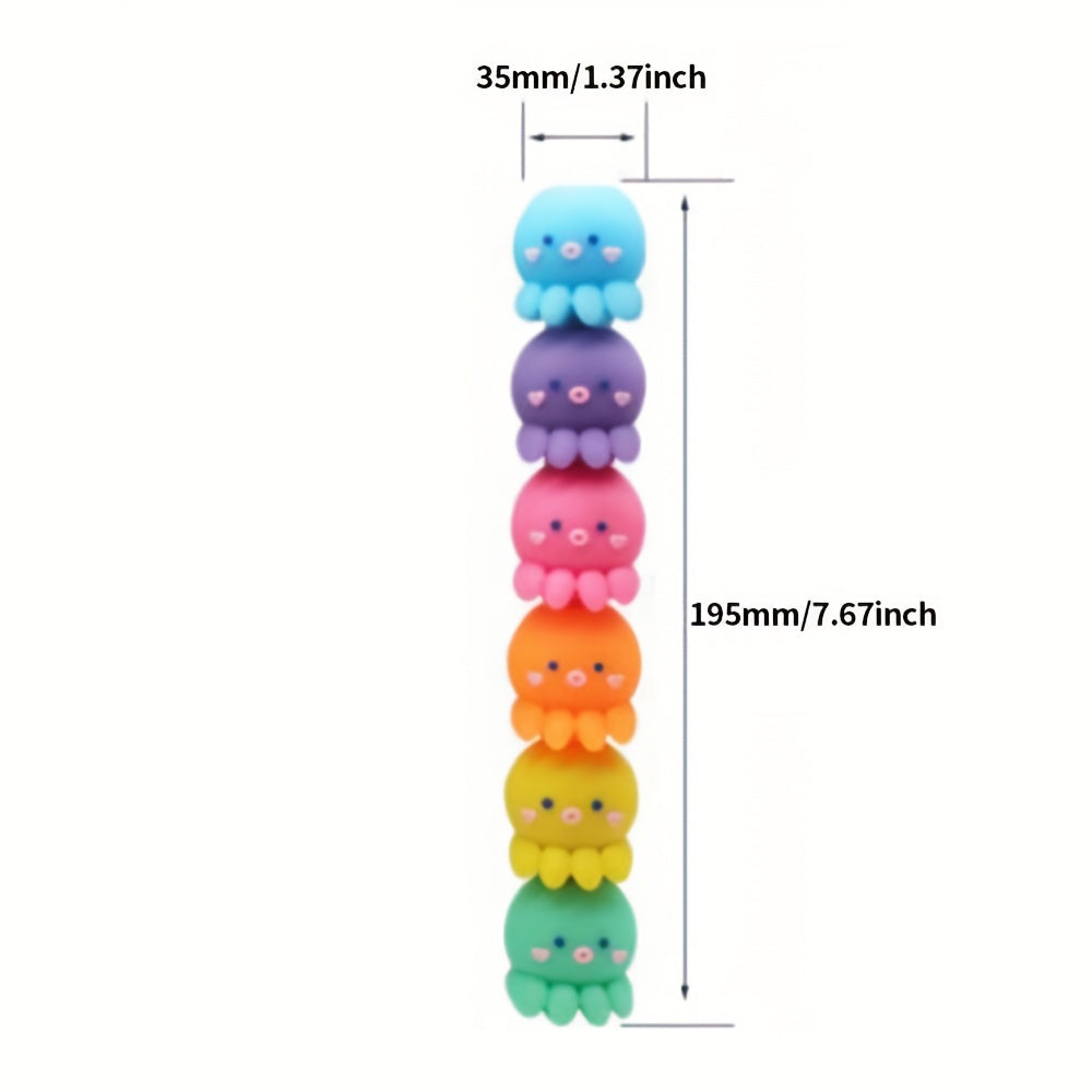 5 Colors Octopus Highlighter Pen Fluorescent Marker