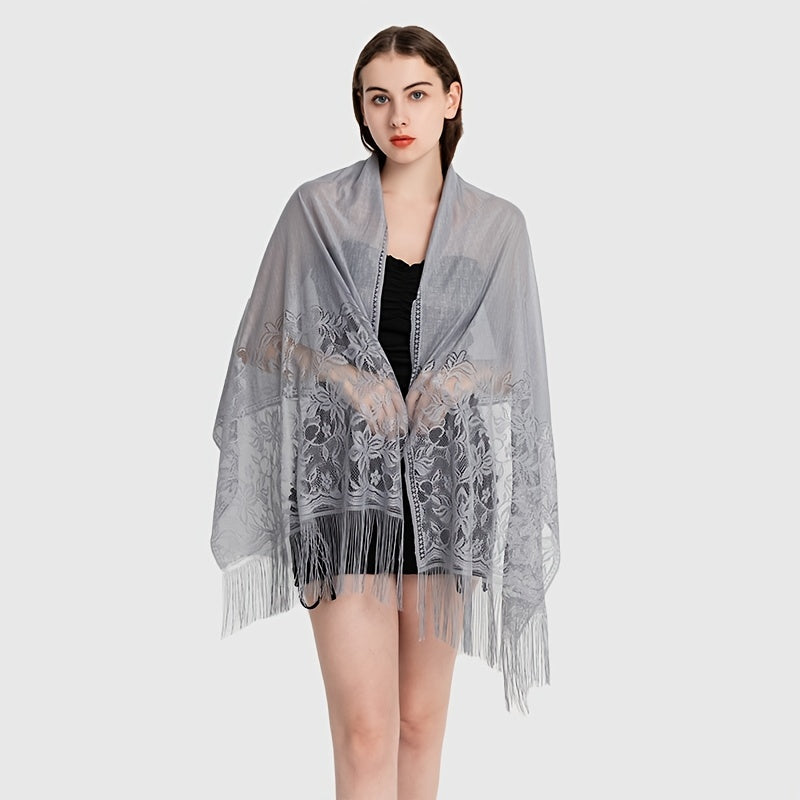 Lace Tassel Lily Scarf Solid Headband Women's Shawl