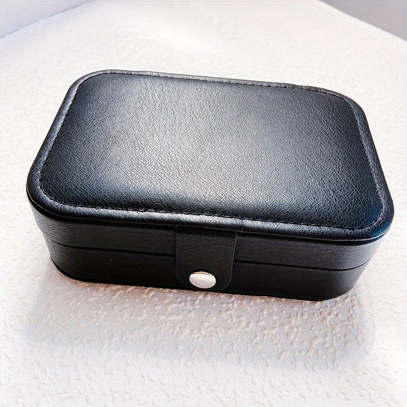 Cube Jewelry Box PU Leather Earrings Rings Necklaces Storage Bag