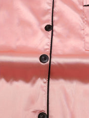  Satin Short Sleeve Button Up Nightdress