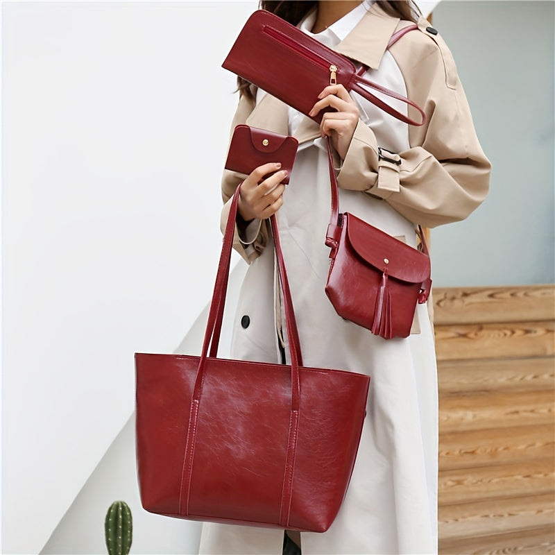 Minimalist Large Capacity Tote Bag Solid Crossbody Bag Women's Handbag