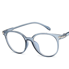 Round Frame Clear Lens Glasses Rivet Decor Eyewear