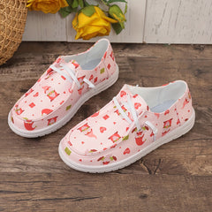 Women's Heart Skate Shoes Dwarf Pattern Flat Canvas Shoes