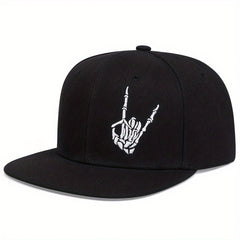 Skeleton Hand Embroidery Baseball Cap Hip Hop Classic Snapback Hat