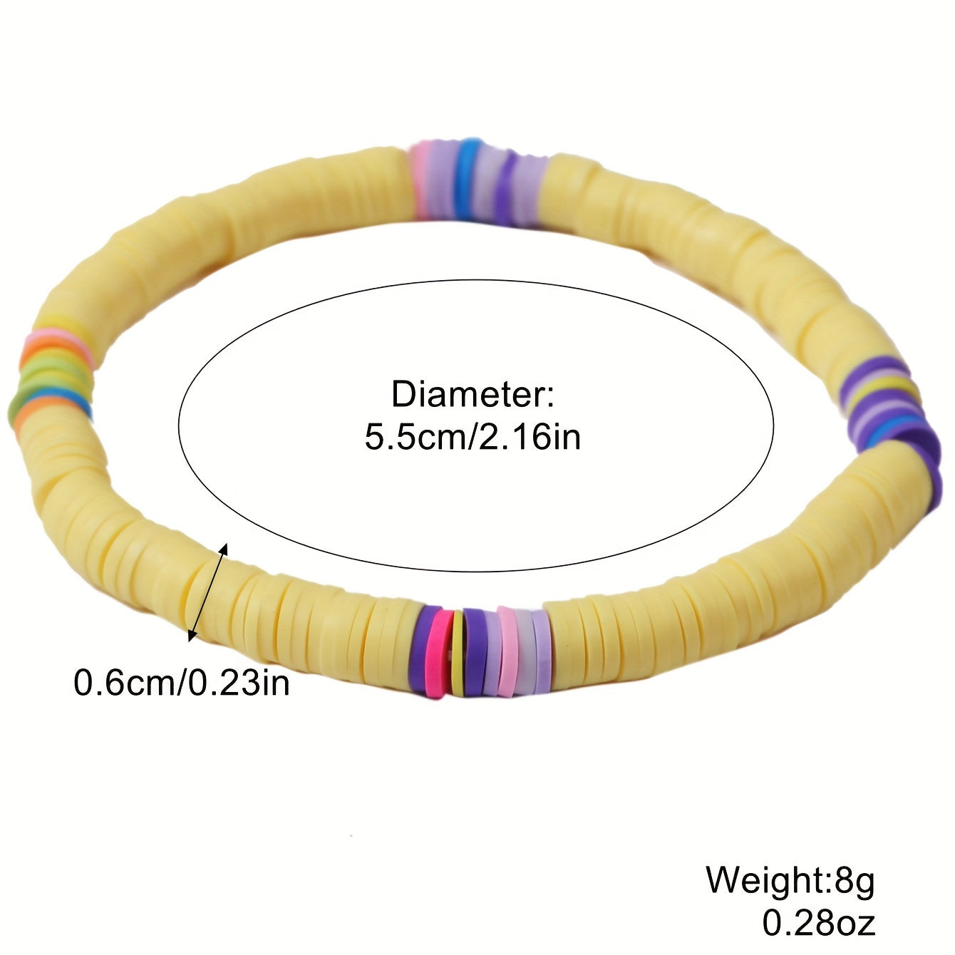 Bohemian Colorful Soft Clay Beaded Bracelet for Women