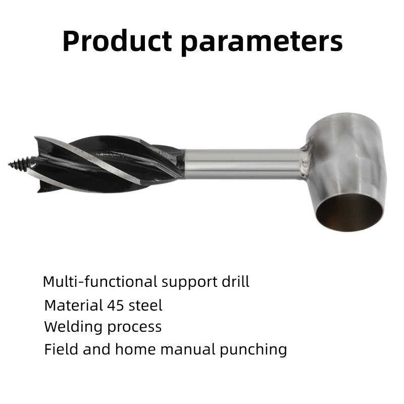 Hard Steel Manual Hand Drill Camping Puncher & Wood Peg