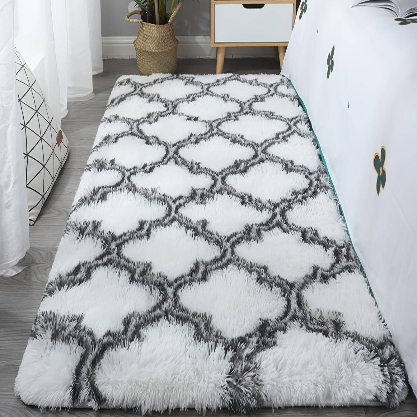 Plush Shag Area Rug Soft Indoor Moroccan Rugs for Bedroom Living Room