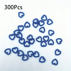 300Pcs Colorful Hollow Pearly Heart Pearl Nail Charm Acrylic Heart Decoration