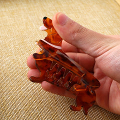 Acrylic Brown Dog Hair Claw Ponytail Holder Hair Accessories