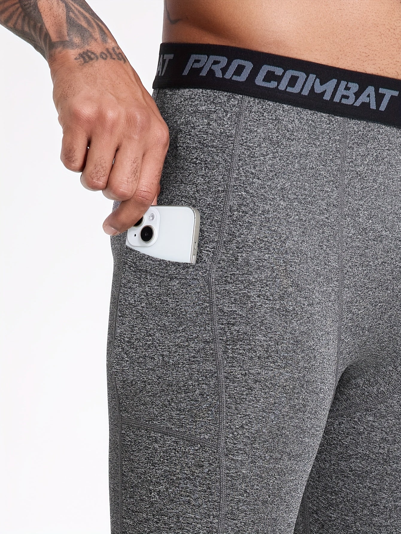 Men's Solid Leggings Active Quick Drying Sports Compression Pants