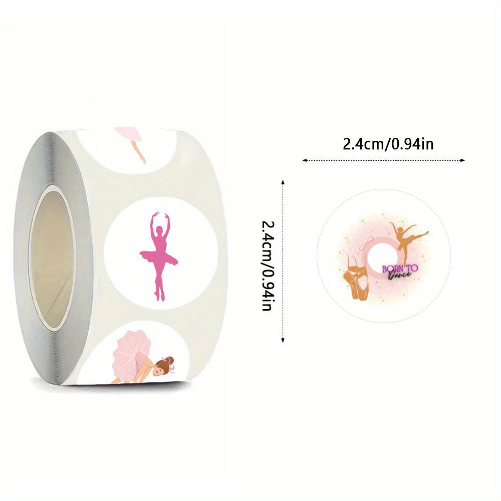 500 Pink Ballet Dance Stickers Romantic Designs DIY Party Decorations Dance Gift