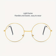 Men's Retro Round Frame Anti Light Glasses Reading Glasses