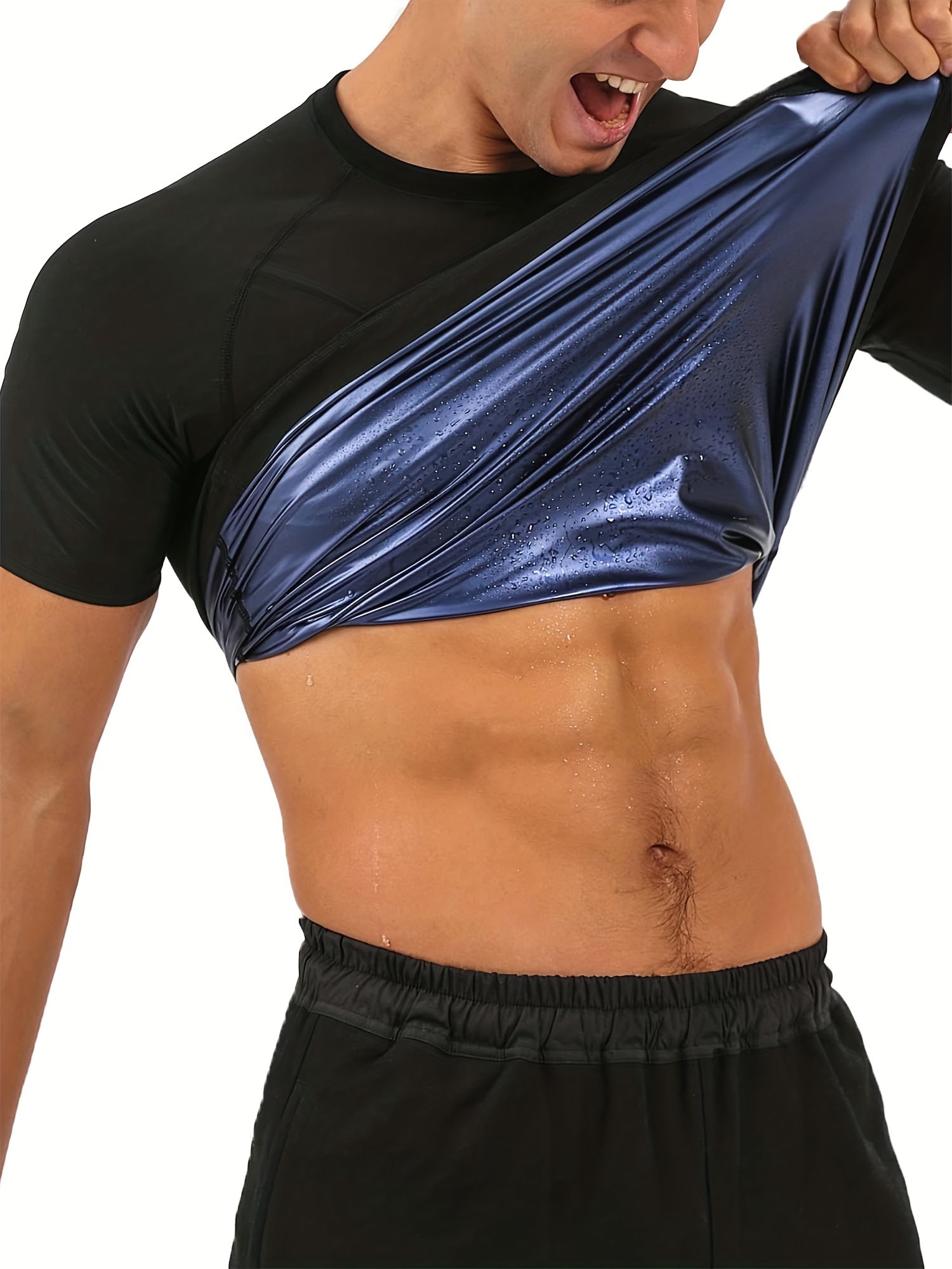 Men's Compression Sauna T Shirt Slimmer Shape for Gym Workouts