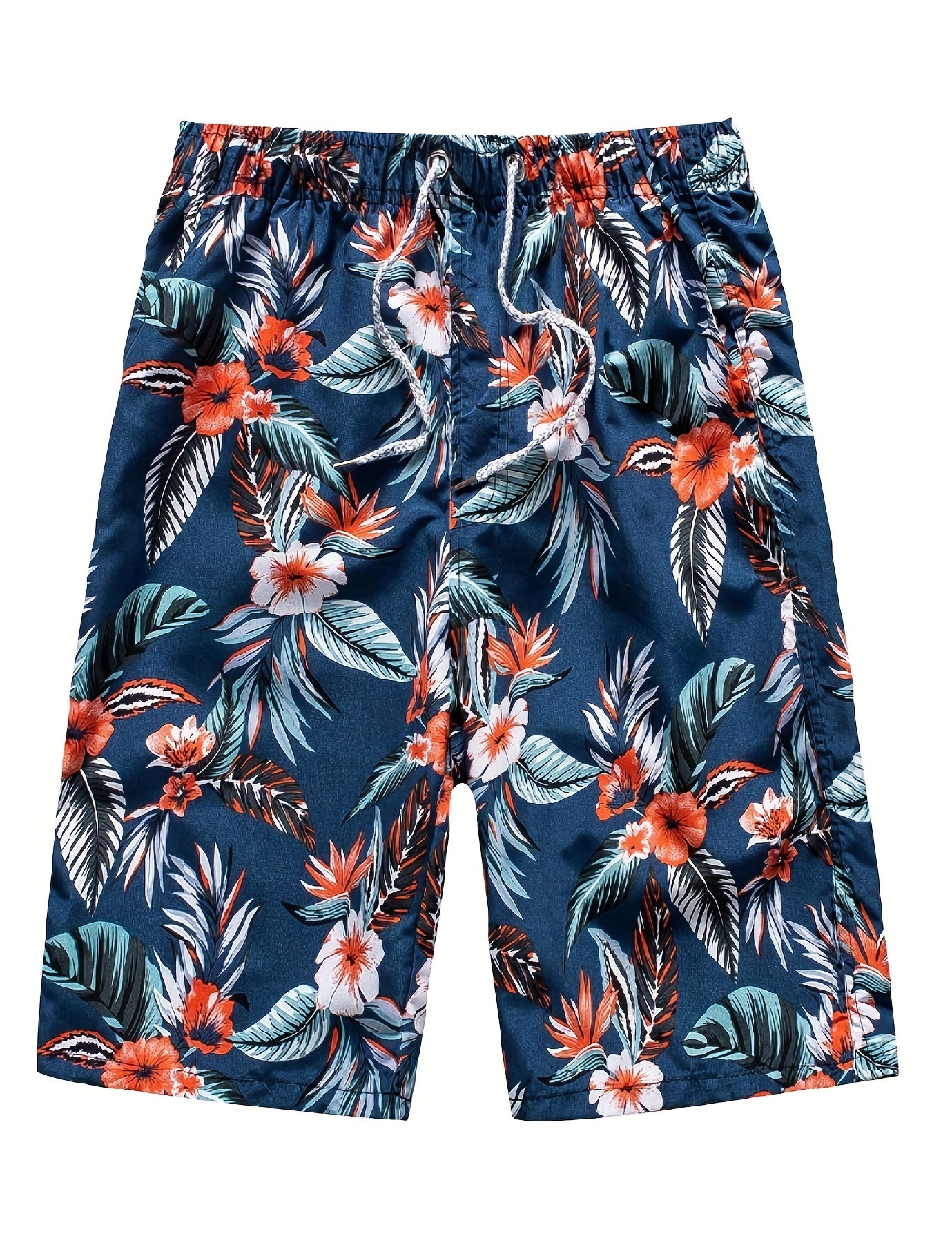 Floral & Geometric Patterns Beach Shorts Men's Drawstring Shorts