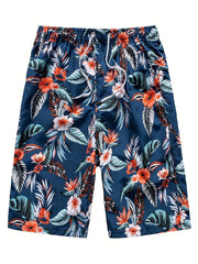 Floral & Geometric Patterns Beach Shorts Men's Drawstring Shorts