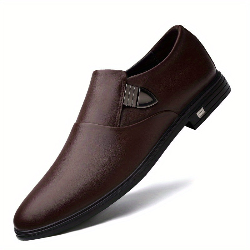 Men's Leather Slip-On Dress Shoes for Wedding Business