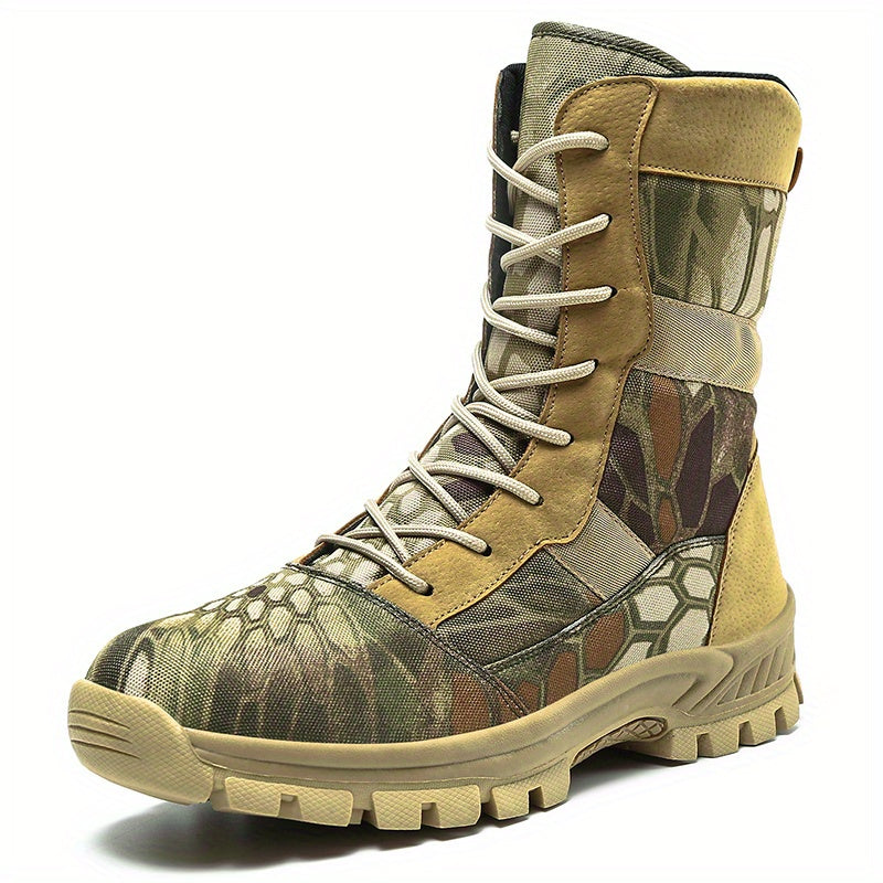 Men's Combat High Boots Non Slip Lace Up Hiking Shoes