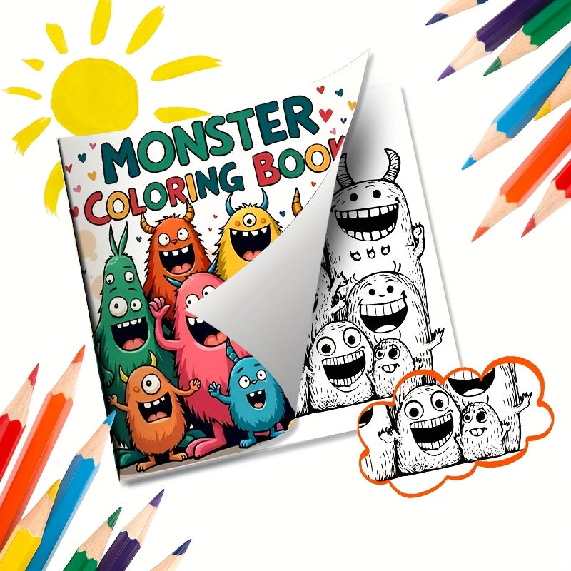 Monster Themed Adult Coloring Book 24 Pages Single Sided Prints