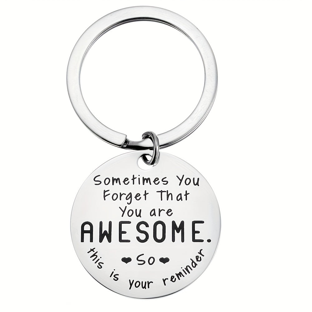 Motivational Keychain Gift with 'You Are Awesome' Message