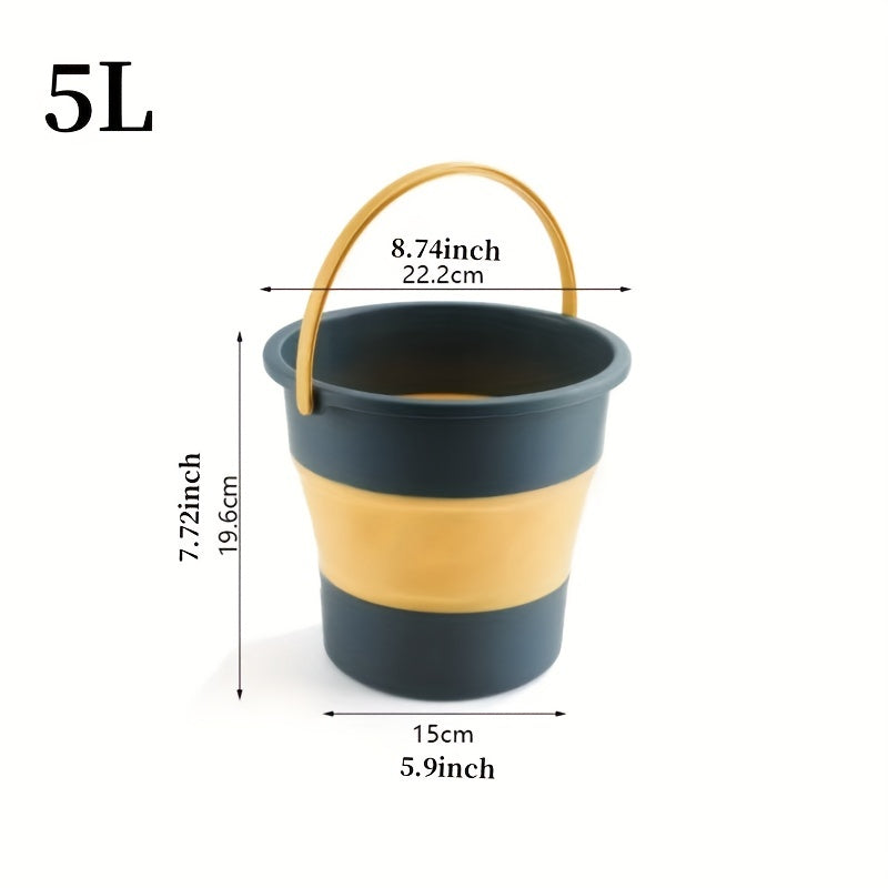 17L Folding Bucket Outdoor Fishing Bucket Portable Thickened Plastic Bucket