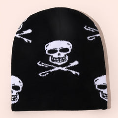 Jacquard Skull Mens Knitted Hat