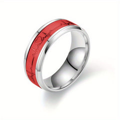 Heart-shaped Titanium Steel Ring Luminous Couple Ring