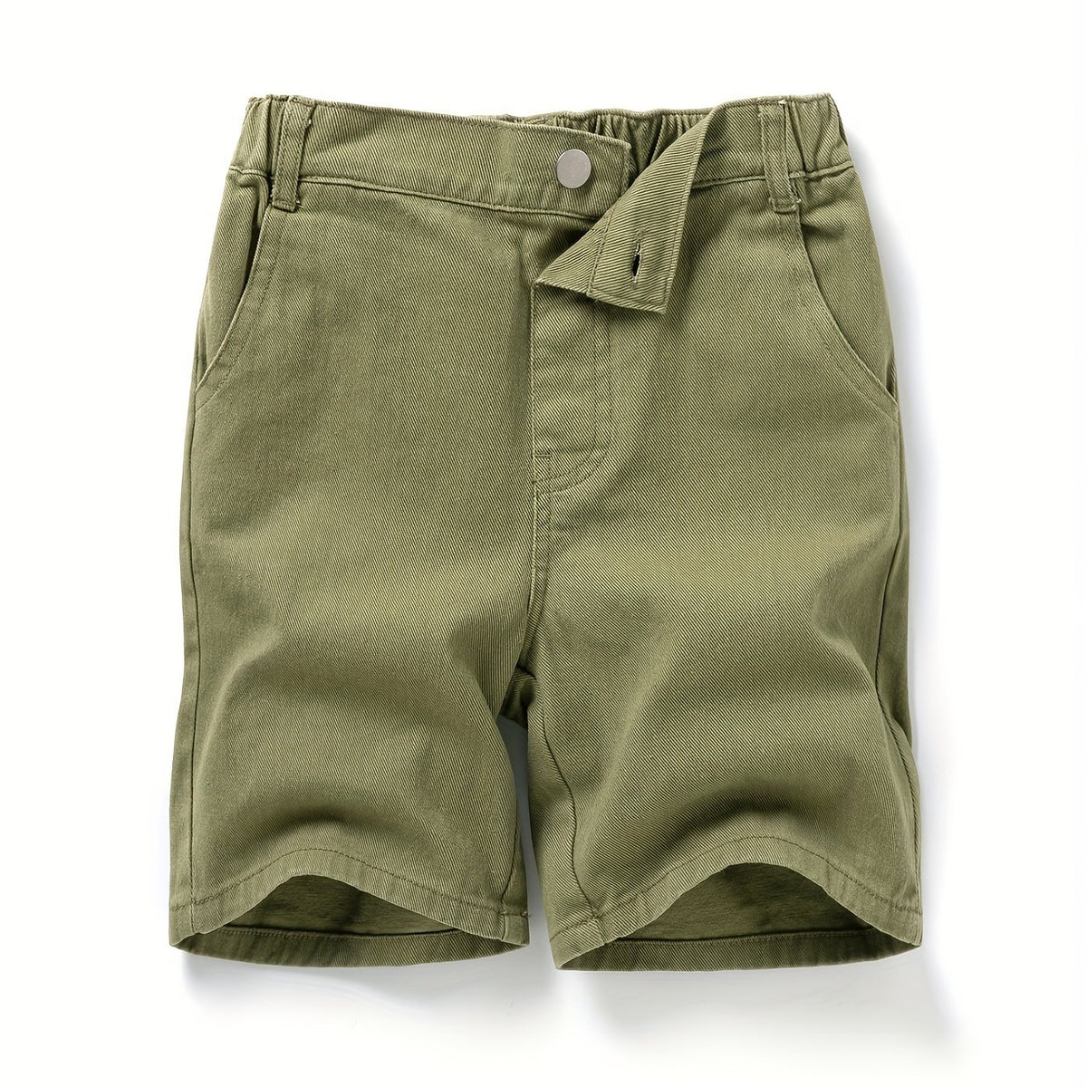 Boys Army Green Shorts with Pockets for Spring and Summer