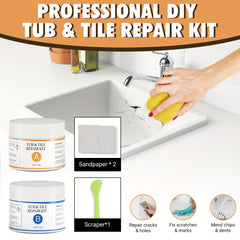 VERN Tub Repair Kit - Fixes Fiberglass, Acrylic, Porcelain, Tile