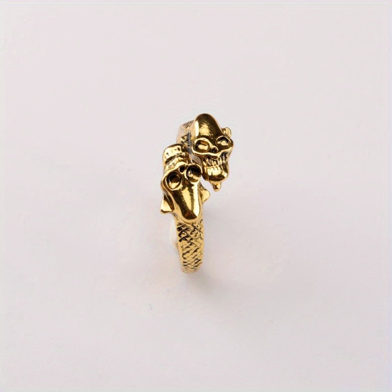 Men's Skull Ring Adjustable Punk Hip Hop Ring
