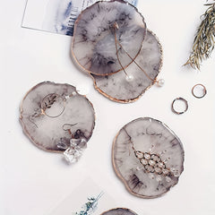 Round Jewelry Tray Resin Stone Creative Display Holder