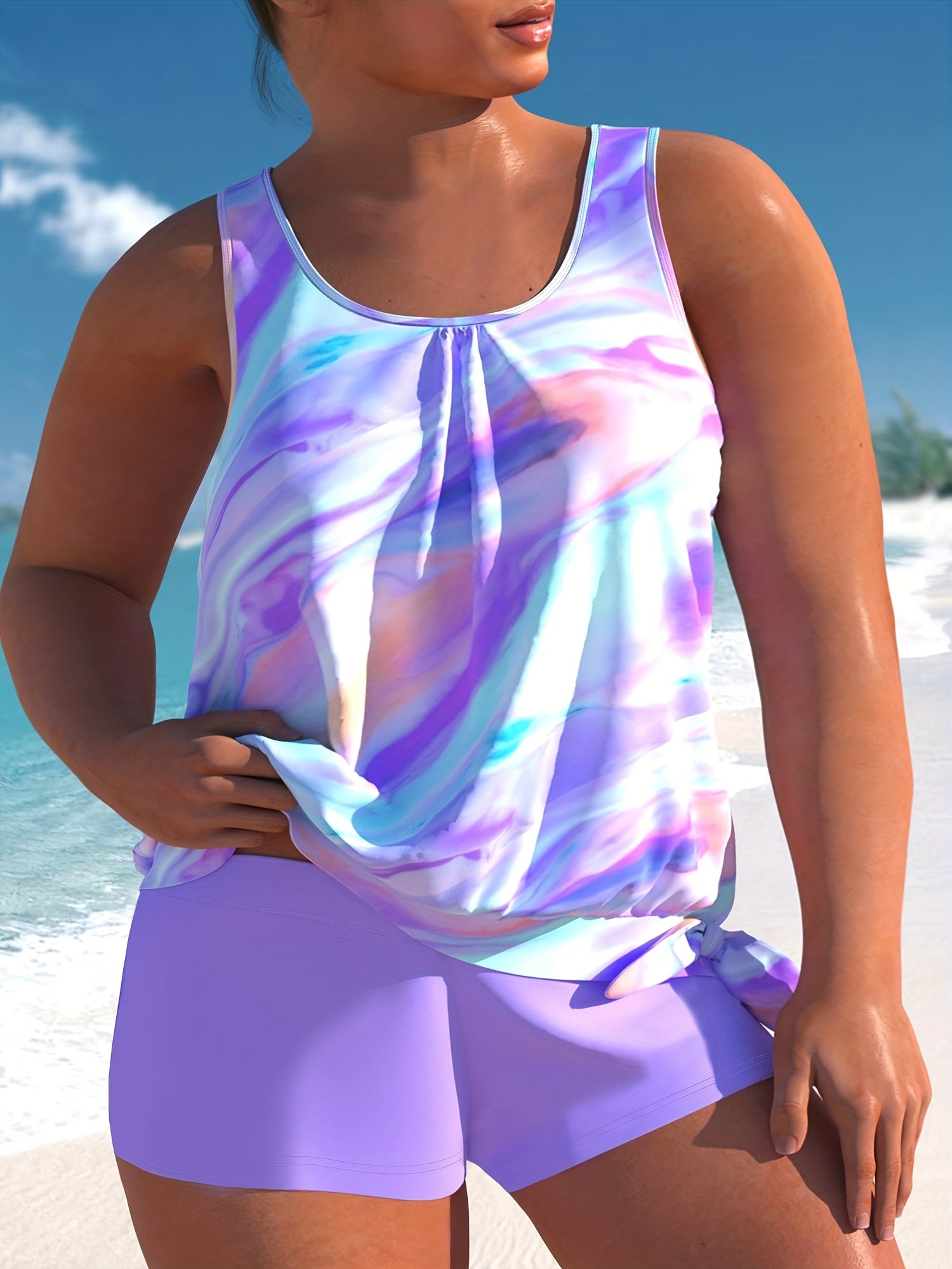  Ribbed Tie Dye Bikini Set Women's Swimsuit Two Piece Set