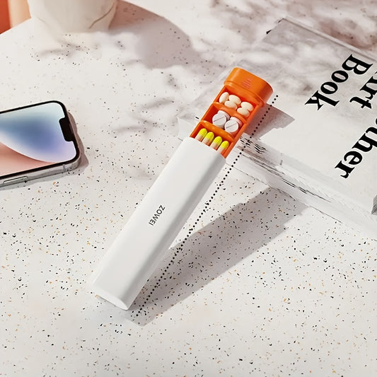 Portable Weekly Pill Organizer in Olive Green