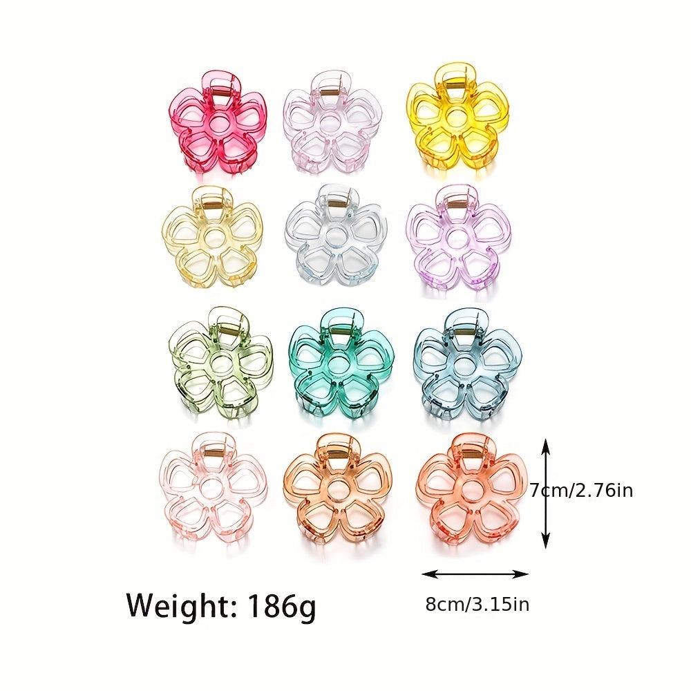 12pcs Transparent Hair Claw Mini Hair Clip Shark Claw Style Hair Accessory