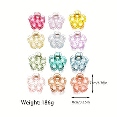 12pcs Transparent Hair Claw Mini Hair Clip Shark Claw Style Hair Accessory