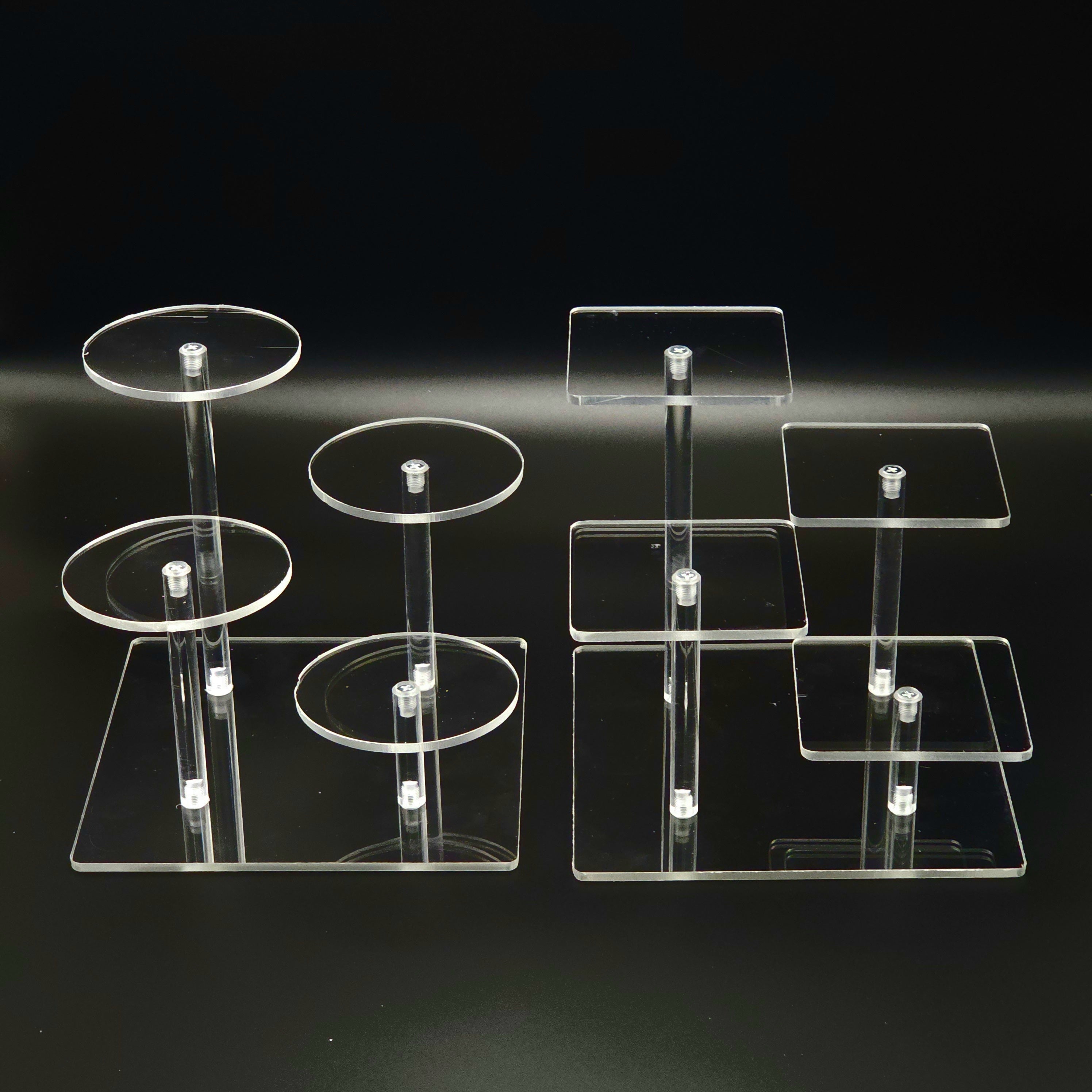 Acrylic Clear Display Rack 4 Compartments Jewelry Cosmetic Storage Holder