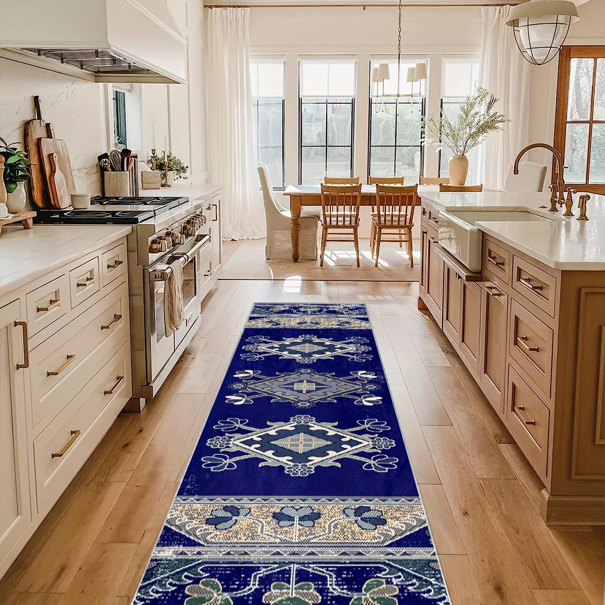 Vintage Moroccan Print Runner Rug 2'X10' Geometric Non Slip Machine Wash