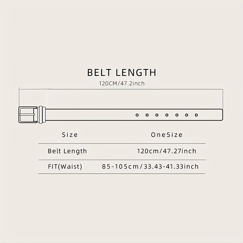 Adjustable Double-sided Leather Belt with Pin Buckle for Men