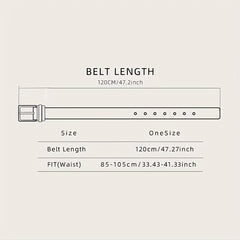 Adjustable Double-sided Leather Belt with Pin Buckle for Men