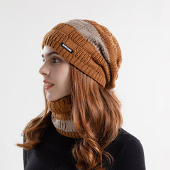 Knit Hat Scarf Set Winter Warm Earmuffs Women Men Gift