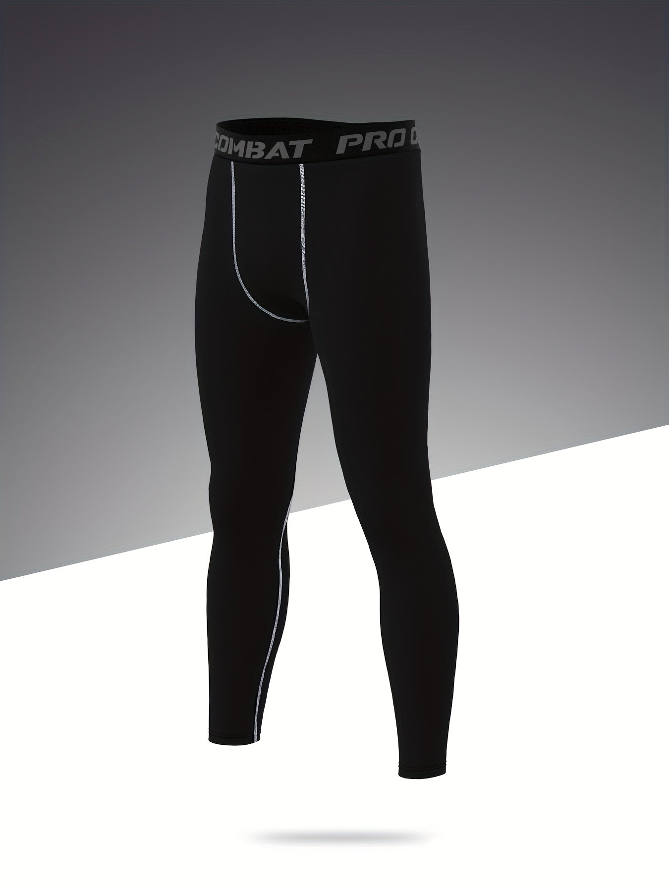 Men's Solid Sports Leggings Active Quick Drying High Stretch Compression Pants
